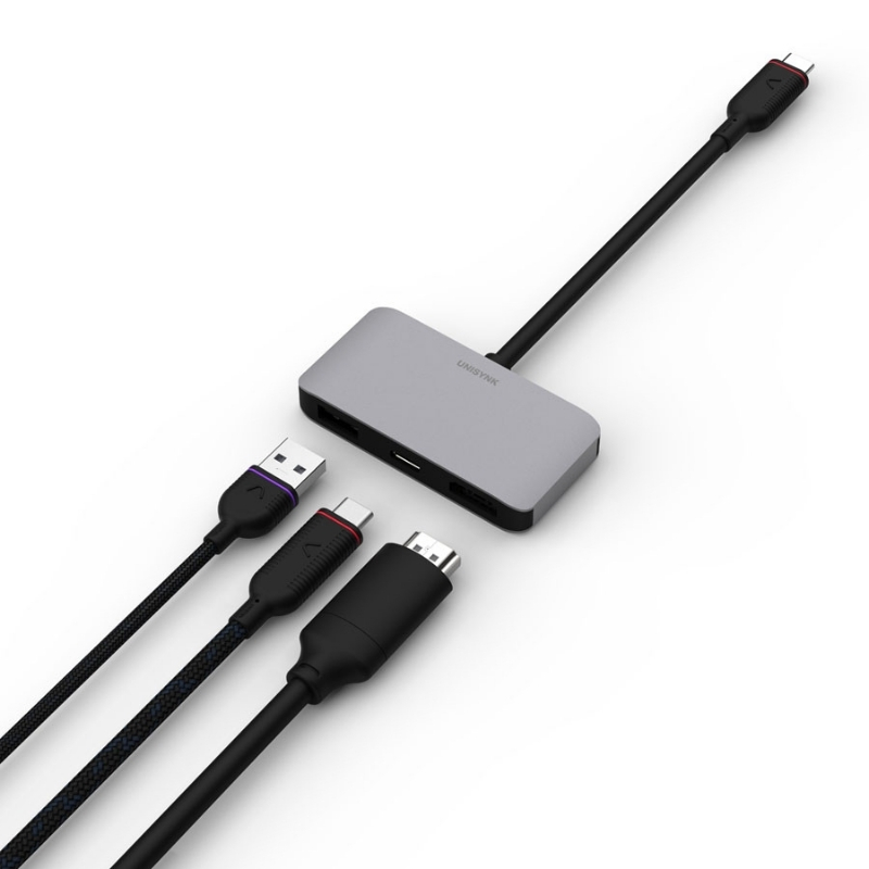 UNISYNX-3-Port-USB-C-Adapter-Hub-web-2201-4 تبدیل سه پورت unisynk